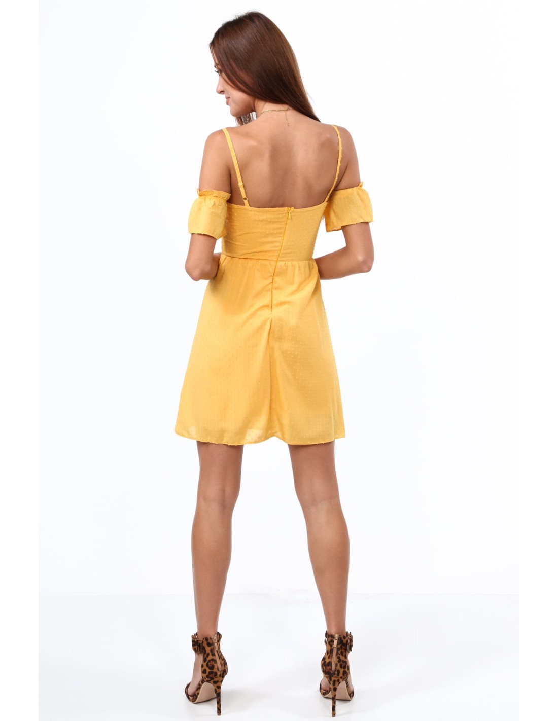 Honey dress with thin straps 1018 - Online store - Boutique